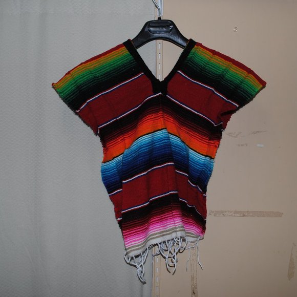 Child Size Mexican Serape Poncho - Picture 2 of 8